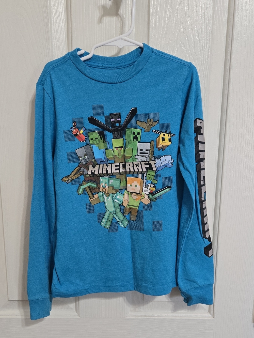 Mojang blue long sleeve minecraft shirt